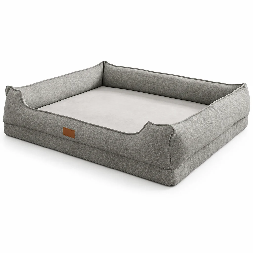 Natural Linen Sofa Style Dog Bed — Product details 1
