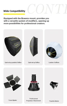 NiceFoto LA-2000A 200W Professional Video Continuous LED Film Photography Studio Light detail image