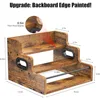 Brown three-tiered tiered shelf