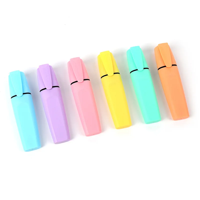 Macaron Single Head Highlighter Bulk Student Color Highlighter Highlight Marking Oblique Head Color Pen