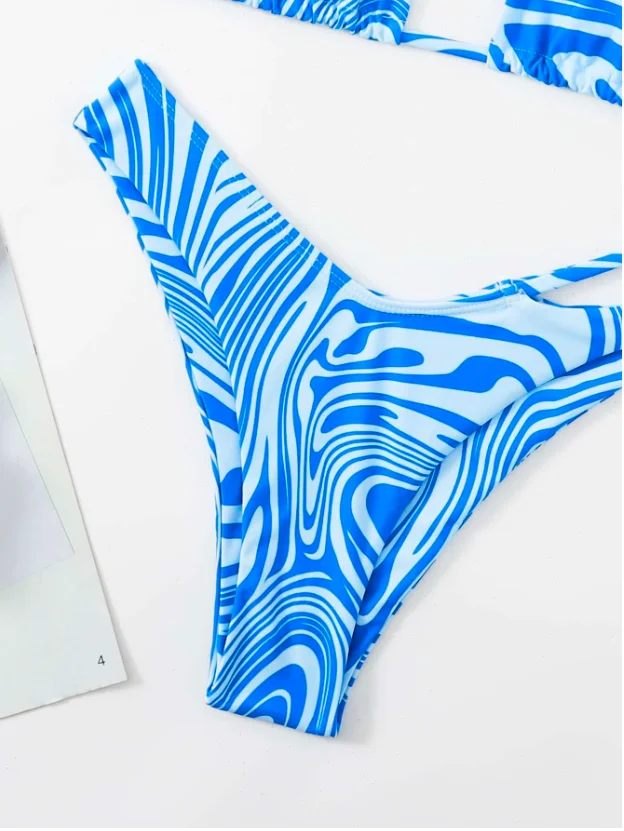 Wholesale Bikini Oem Custom New Design Women Swimming Suit Fluid Halter