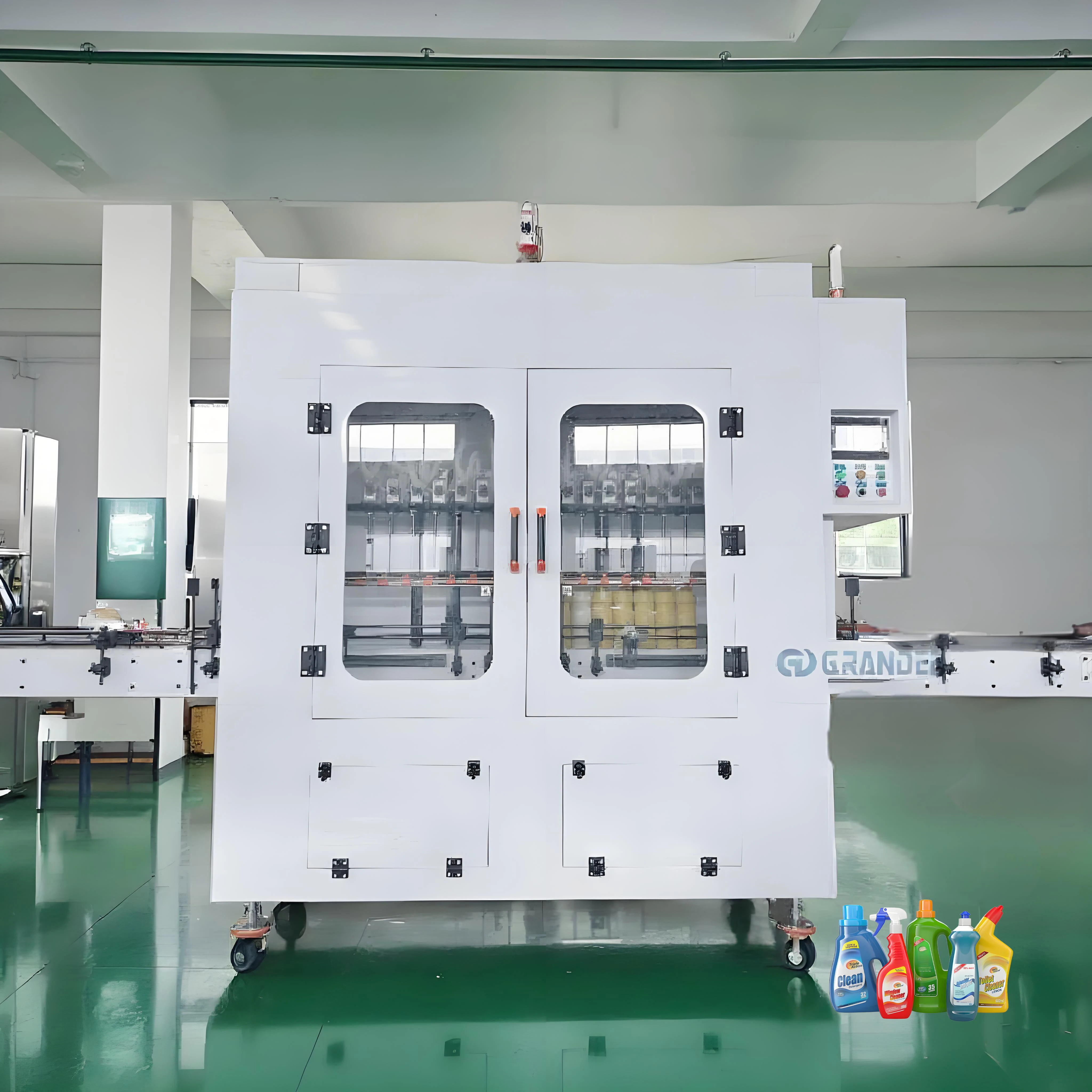 High Quality Automatic 5000ml PP HDPE Bottle Detergents Anti Corrosion Liquid Filling Sealing Machine Labeling Packing Line
