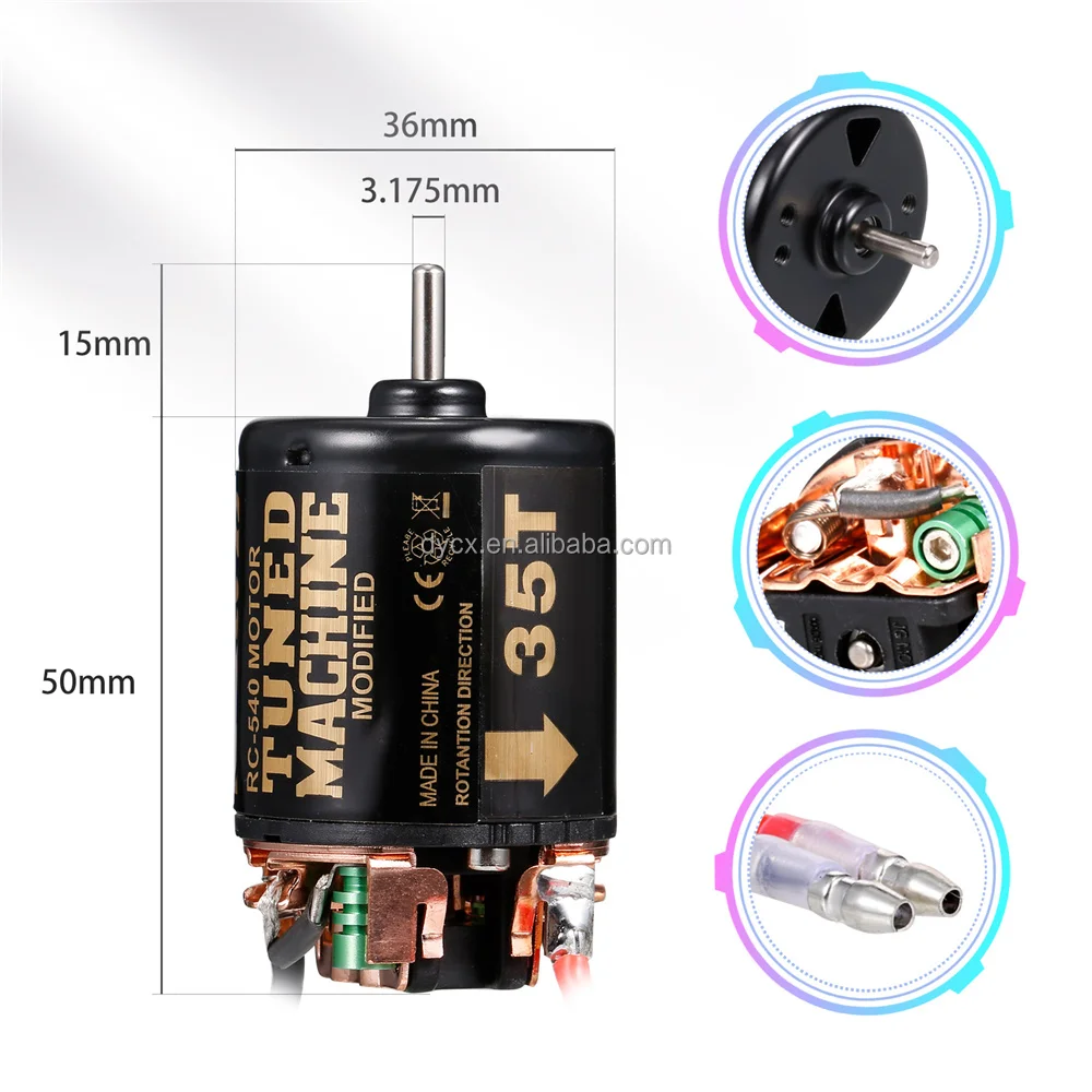 540 Brushed 13T~80T Waterproof Motor Electric Speed Controller 320a ESC BEC  5V/3A for 1:10 RC Crawler Axial SCX10 AXI03007 90046
