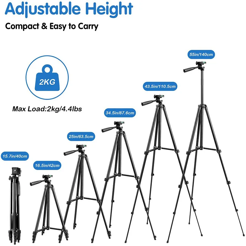 Flexible Smartphone Ring Light Vlog Video Camera Selfie Stick Phone Stand Tripod for Gopro Live Stream Projector Camera