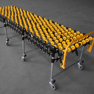 Gravity Powered Flexible Expandable Telescopic Manual Stainless Steel Mobile Plastic Skate Wheel Roller Conveyor