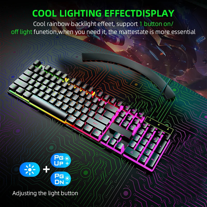 Couso Hot Sale Factory Price Rgb Mechanical Keyboard 104 Keys Backlit ...