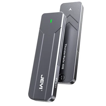 JEYI M.2 NVMe SATA SSD Enclosure, USB 3.2 Gen 2 10Gbps or 6Gbps NGFF M-Key B-Key External Aluminum M.2 Case Support Trim UASP