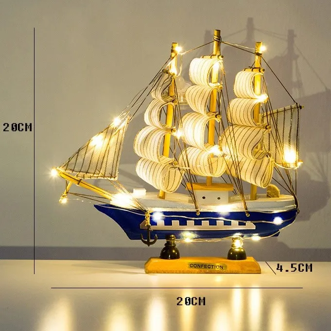 Скандинавская деревянная модель парусника, Креативные украшения, настольный домашний декор