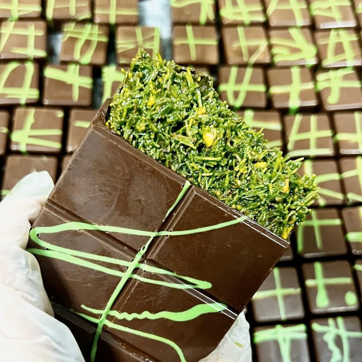 Dubai Chocolate Pistachio Chocolate De 55g Pure Handmade Pistachio Jam Hazelnut Paste Chocolate Chunks Boxed