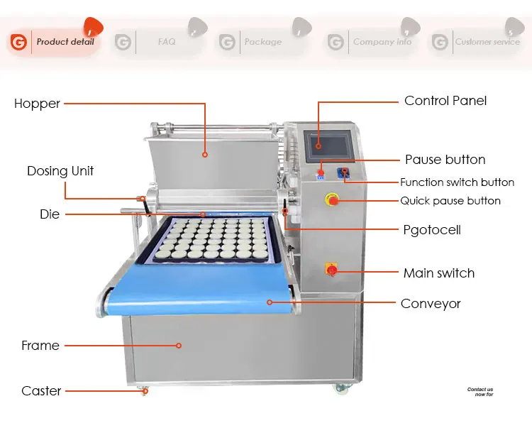 Functional Small Biscuit Depositor Complete Machine Make Material Roller Machine