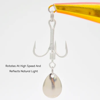 10pcs/box Sea Fishing Triple Three Hooks 2# 4# 6# 8# High Carbon Steel Rotating Sequined Fish Treble Hook Strengthen Tuna – Hooks – view 5
