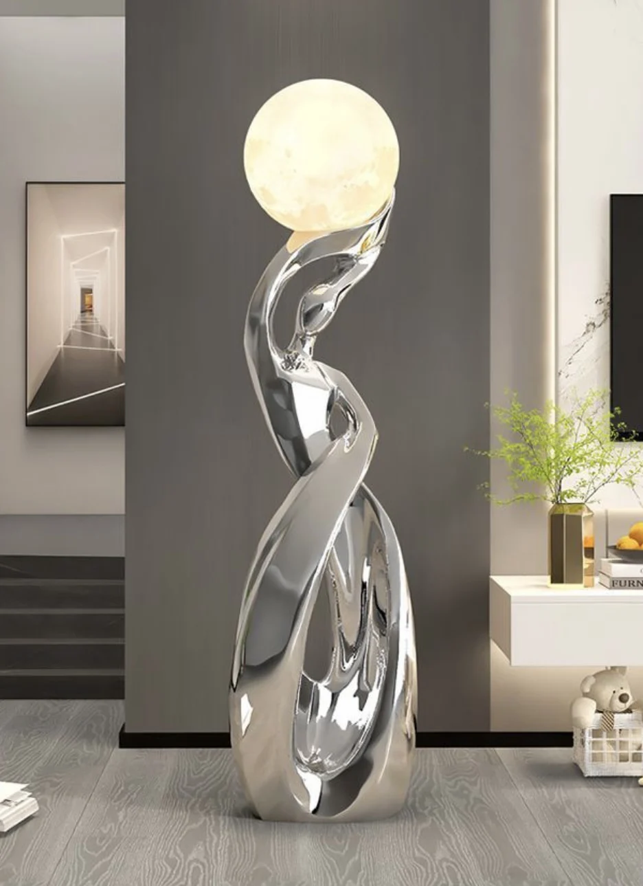 Hotel Nordic Living Room Corner Resin Sculpture Floor Light Designer Modern Minimalist Art Decoration Standing Led Floor Lamp