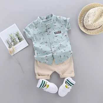 2021 comfortable casual hot selling popular printed short-sleeved shirts bulk wholesale kids clothing boys children clothes