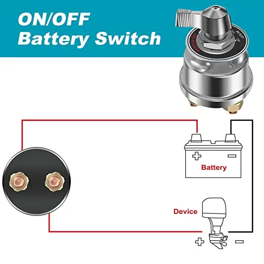 500A 3-Position Battery Disconnect Switch - IP66 Waterproof, Ignition Protected, For Marine, RV, Boats