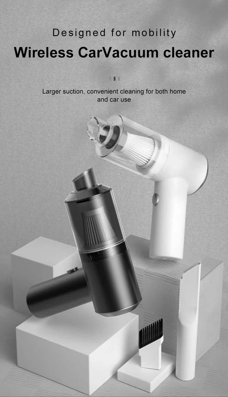 Car Mini Vacuum Cleaner Cordless Handheld Portable Rechargeable 2 In 1