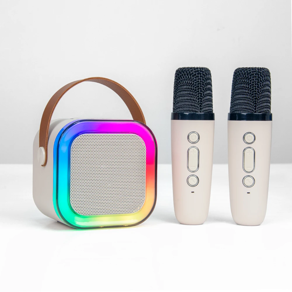 FANSBE Outdoor Portable Sound Mini Wireless Karaoke Bluetooth Speaker Wireless With 2 Microphone