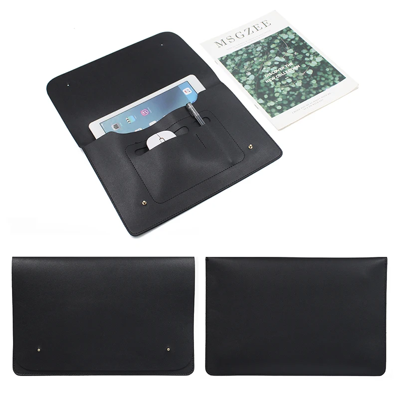 Multifunctional Fashion Notebook Protector Foldable Laptop  Bag Pu Leather Laptop Sleeve Bag