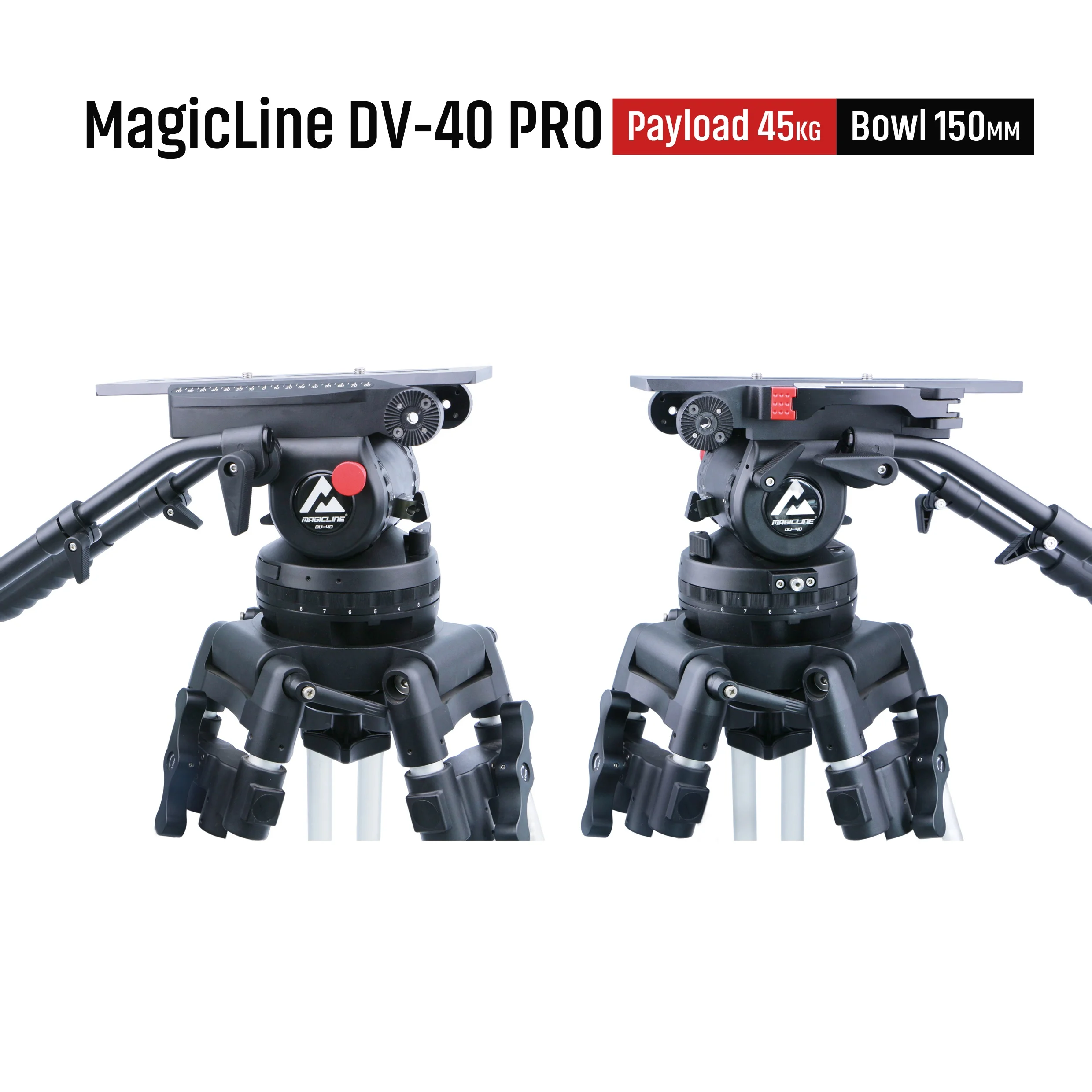 MagicLine Photographic Equipment Broadcast Heavy Duty Video Camera Tripod System With 150mm Bowl Cine 30 Fluid Head Kit