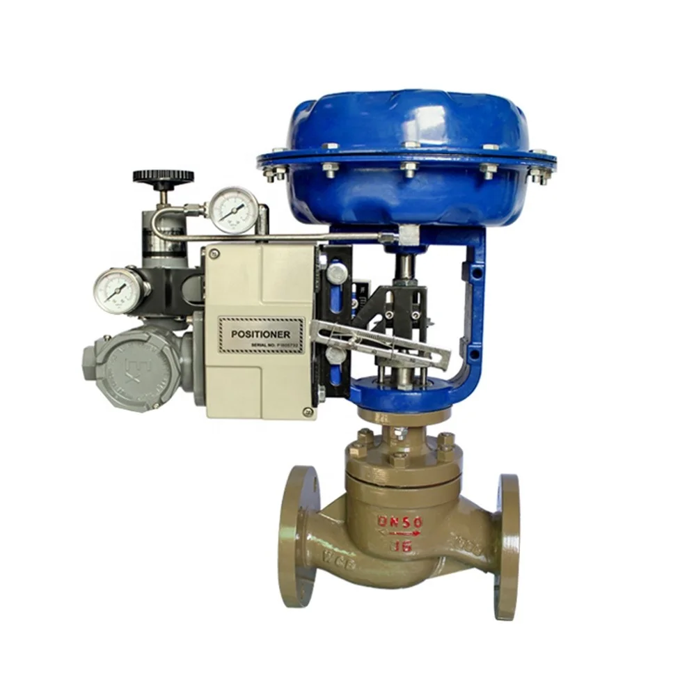 COVNA Cage Guided Globe Control Spring Loaded Pneumatic Actuator Single Seated Y Type Globe Valve