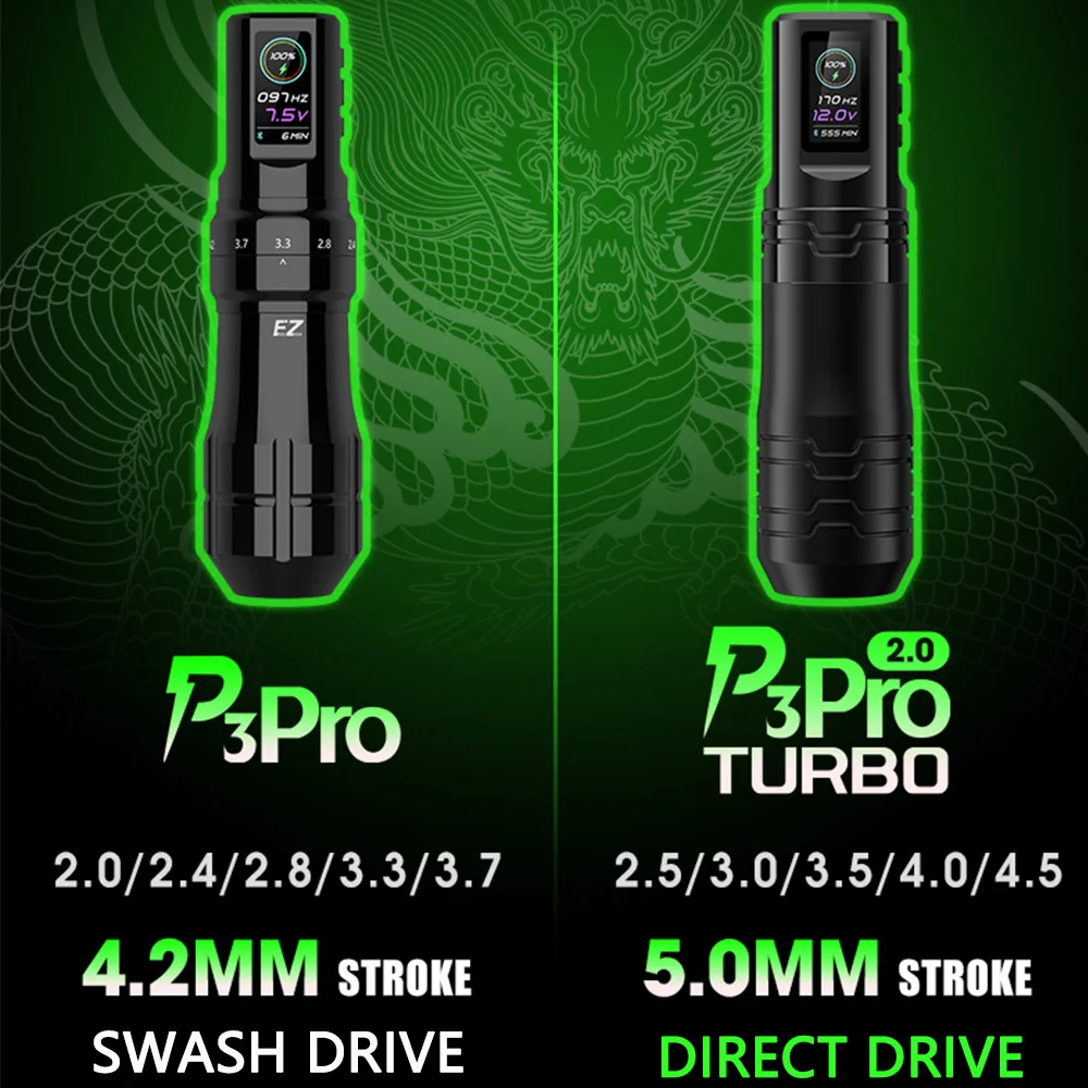 EZ P3 Pro Turbo 2.0 ワイヤレス タトゥーマシン（卸売）| 6ストローク