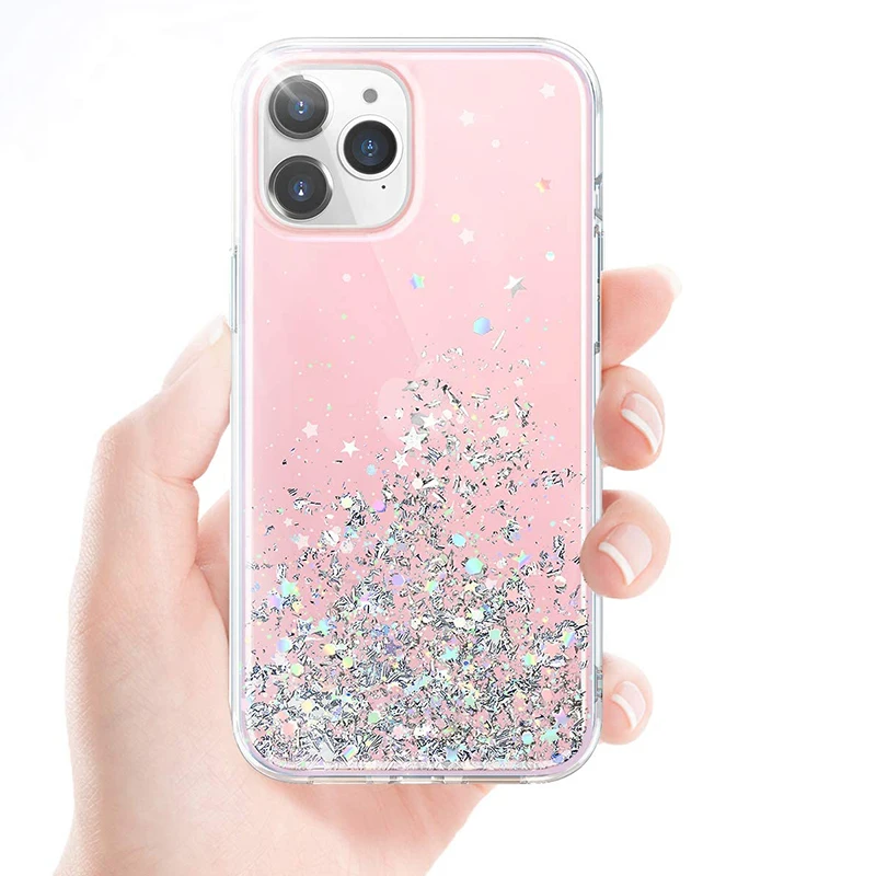 Iphone Cases Pink - Star Bling Clear Glitter Phone Covers