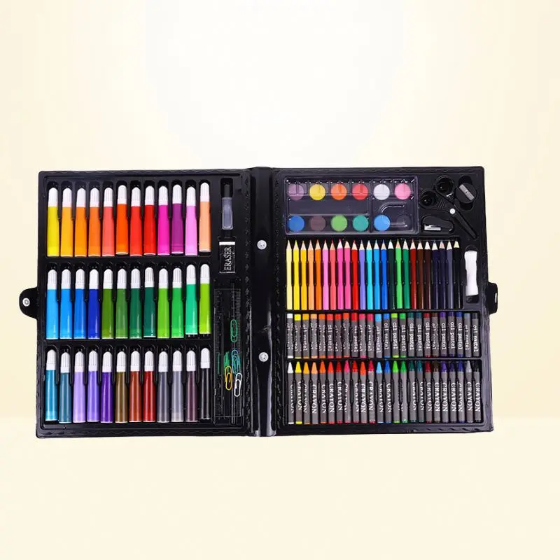 Luoshan 150 Pcs Painting Drawing Set Crayon Colored Pencils Watercolors Pens for Kids Children Art Set Excellent Watercolor Pen