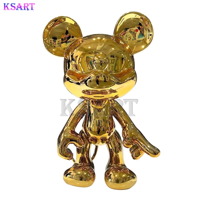 Stock Gold Mickey  cartoon sculpture Interior decoration Outdoor landscape electroplating home room decoration