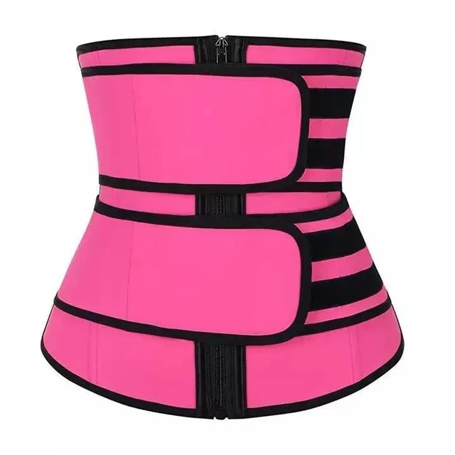 Double Strap Women's Abdominal Trainer Belt Waist Support Belt Custom Logo Neoprene Sweat Waist Trimmer Abdominal Slimming Wrap