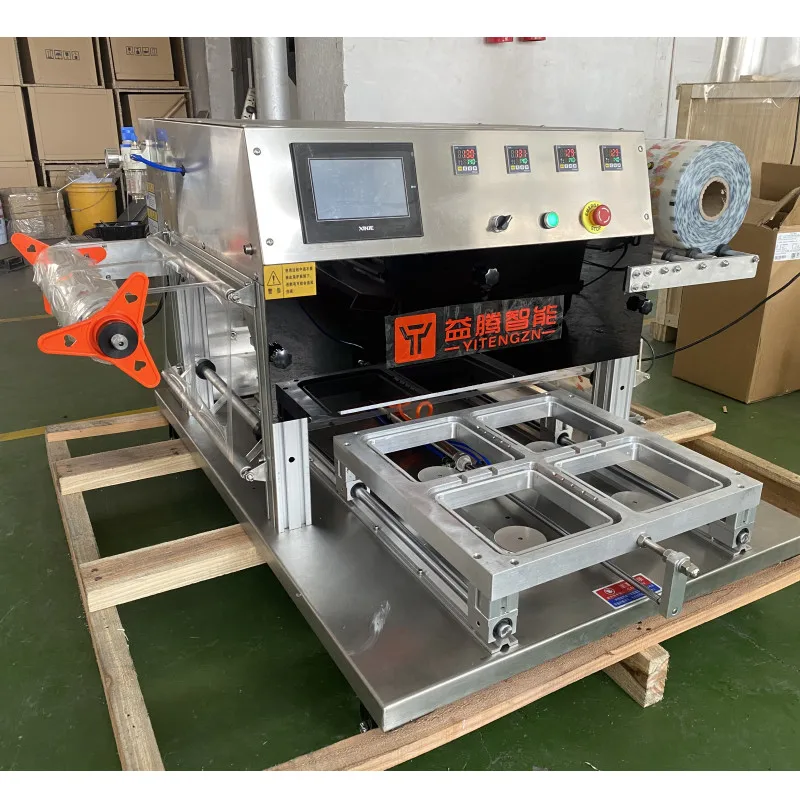 Машина для промывки газа, азота, упаковочная машина для фаст-фуда, машина для запечатывания квадратных лотков для пластиковых контейнеров