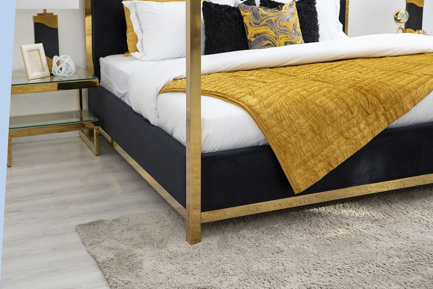 4 Four Poster Metal Canopy Beds Full Gold White Twin Black Queen King Size Canopy Bed Frame