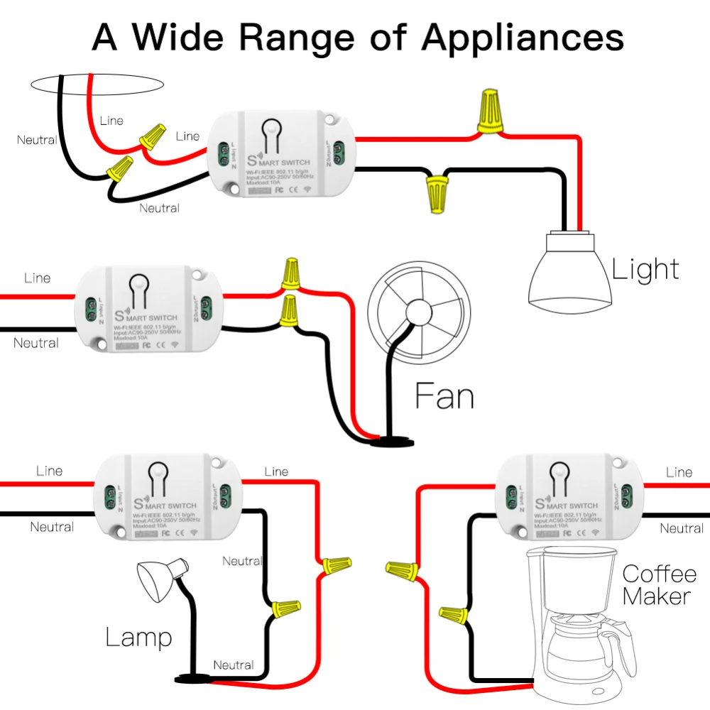 Tuya mini smart switch схема подключения