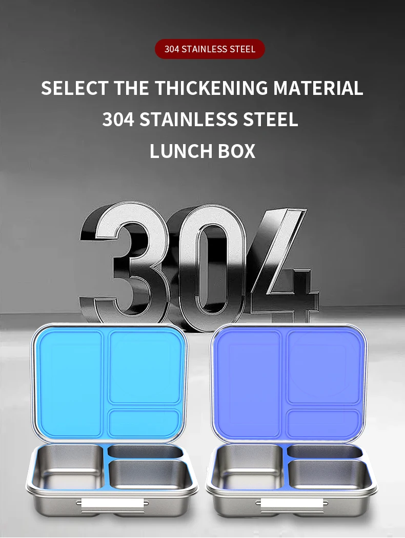 2024 Aohea Hot new product Three-compartment stainless steel Silicone leak proof cute bento insulated kids school lunch box supplier