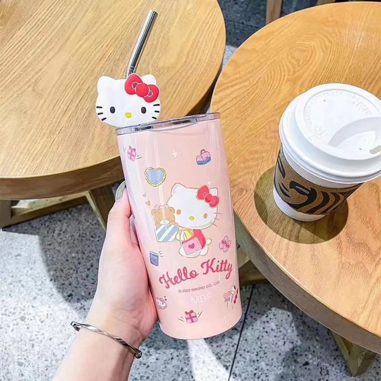 600ml Sanrio Straw Cup Hello Kitty Kawaii Water Bottles Bpa Free