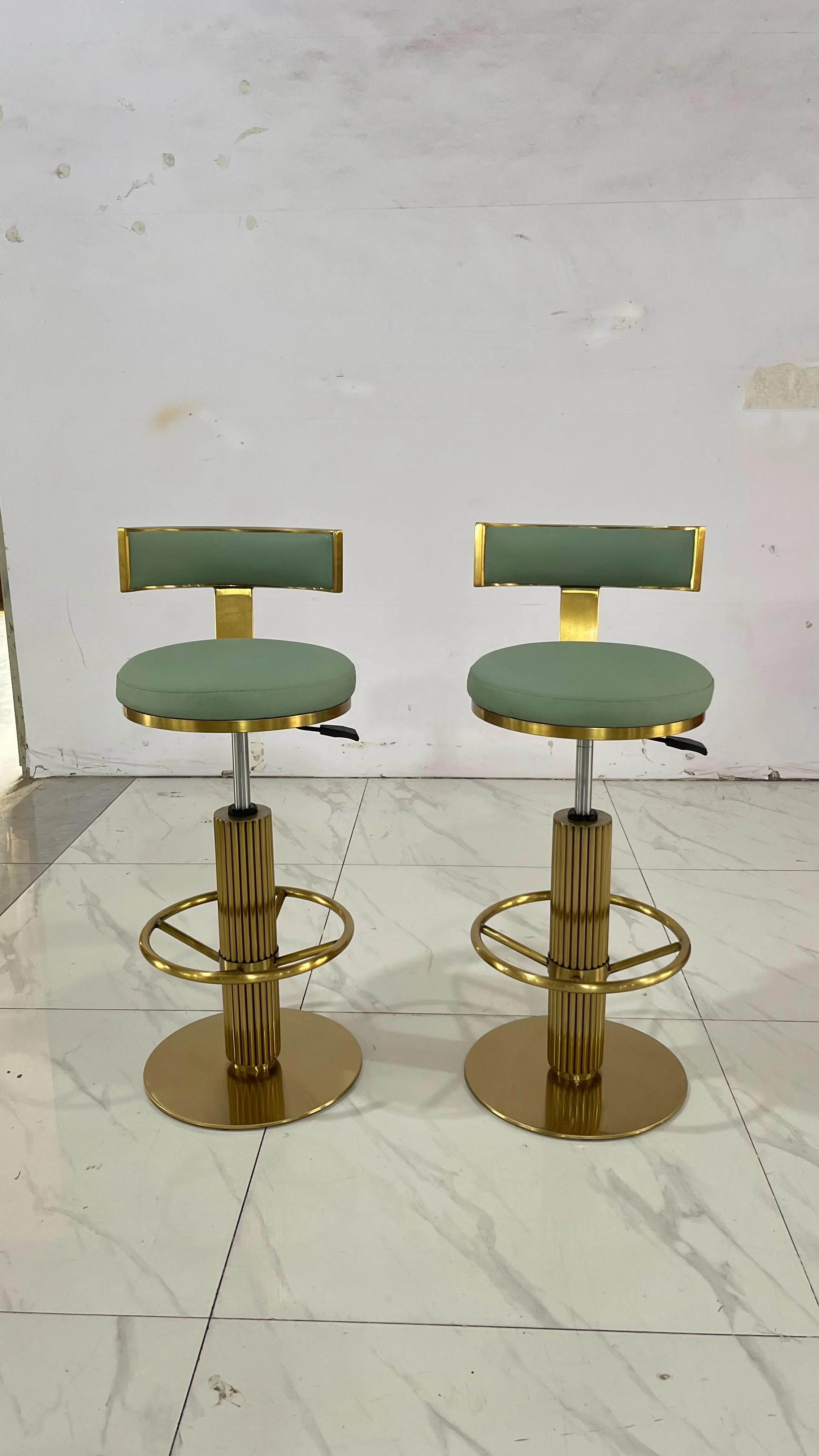 Популярный кожаный высокий стул для сидения барные стулья золотистый вращающийся стоячий клубный бар обеденный металлический барный