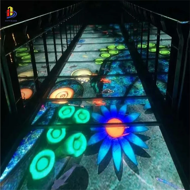 Safety Interactive Cracks Effect Glass Bridge 3D Laminated Glass