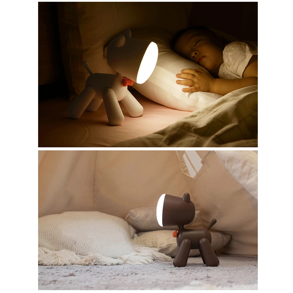 Novelty Table Lamps Restaurant Warm White Relax Atmosphere Usb Dog Rechargeable Desk Reading Lights