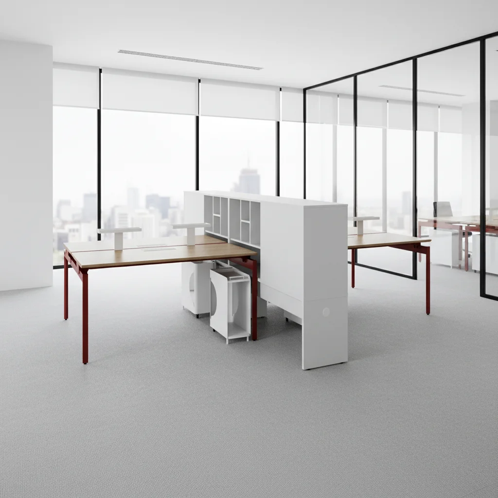 Simple Office Desk Steel Frame Design Basic Workspace Professional Setup Modern Business Desks Office Workstations 3