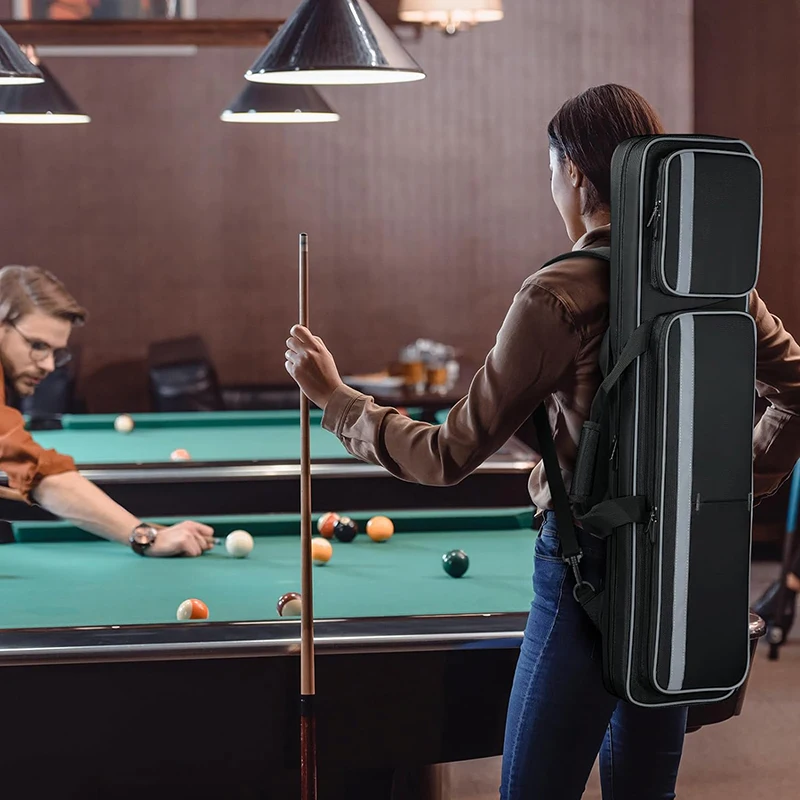 Free Sample Customized 3holes=1B2S PU Leather Billiards Pool Cue Cases 3colors Splicing Portable Cue Stick Bags High Quality