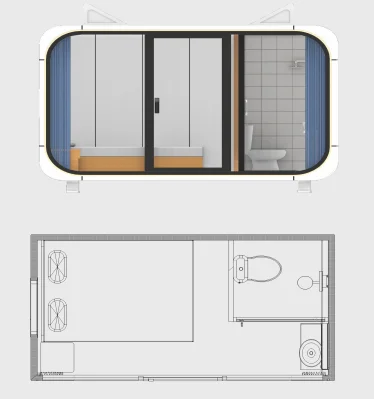 Δημιουργική ατσάλινη δομή Apple cabin γραφείο υπαίθρια δραστηριότητα αίθουσα συνεδριάσεων Apple αποθήκη κατασκευαστές σπίτι εμπορευματοκιβωτίου 1