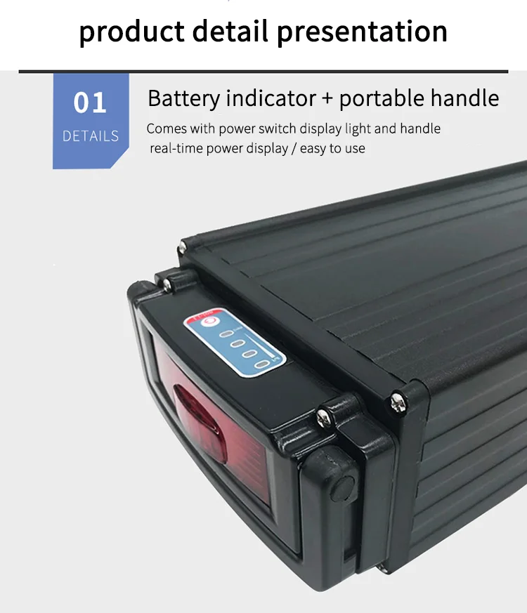 US EU AU Rear Rack Rechargeable Lithium Battery 36v48V52v 10ah20ah30ah ...