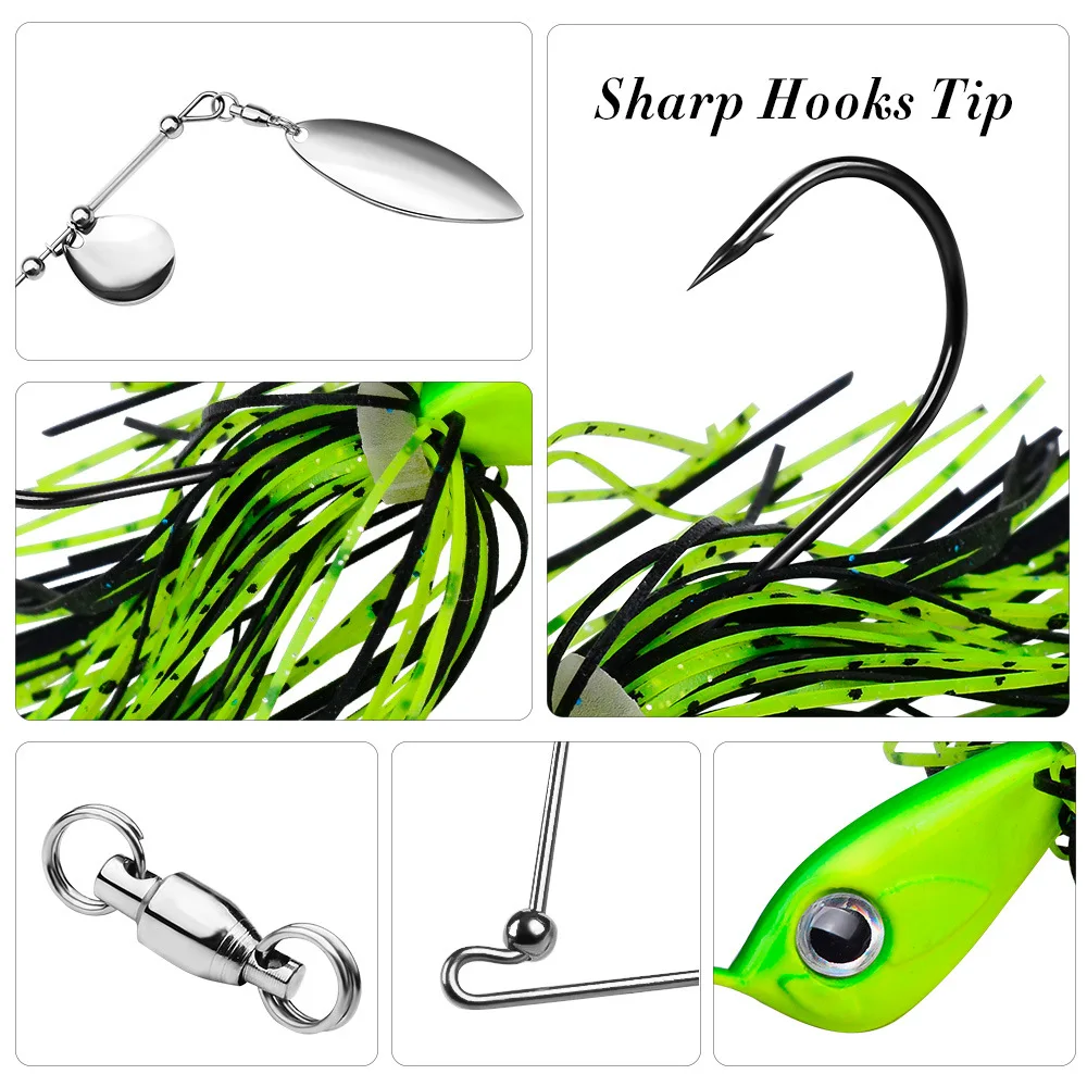 Top 10g/14g Spinnerbait Fishing Lure Wire Bait Metal Spinner Buzzbait  Swimbait Hook Jig Kit Skirt Peche for Bass Pike Winter| Alibaba.com
