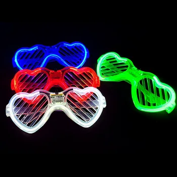 Party Supplies LED Glasses Glow in The Dark Light Up Neon Star and Heart Shaped Shutter Shades Sunglasses for Kids and Adults, 30 Pack, Adult Unisex