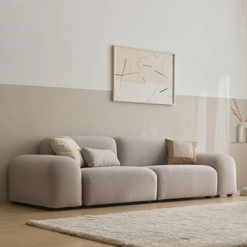 Luxury Modern White Fabric 3 Seater Soft Comfortable Sofa Living Room