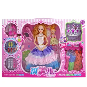 11.5 Inch 9 Joint 3D True Eye Baby Doll Set Mini Toy Battery Operated Soft Vinyl Educational Unisex Toy