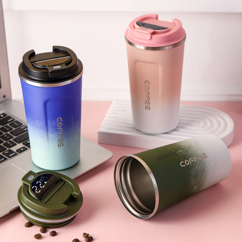 LED 350ml 500ml Smart Temperature Display Digital Vacuum Stainless Steel Insulated Thermal Travel Smart Coffee Mug Water Bottle