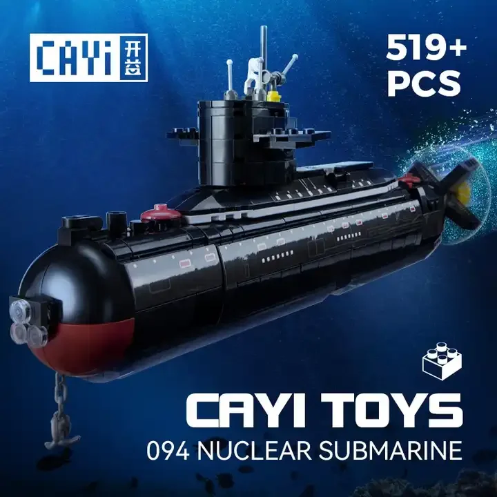 CAYI New 094 Nuclear Submarine Model Building Block Sets Ww2 Military Educational Toys Moc Building Bricks Kids Toys Gift