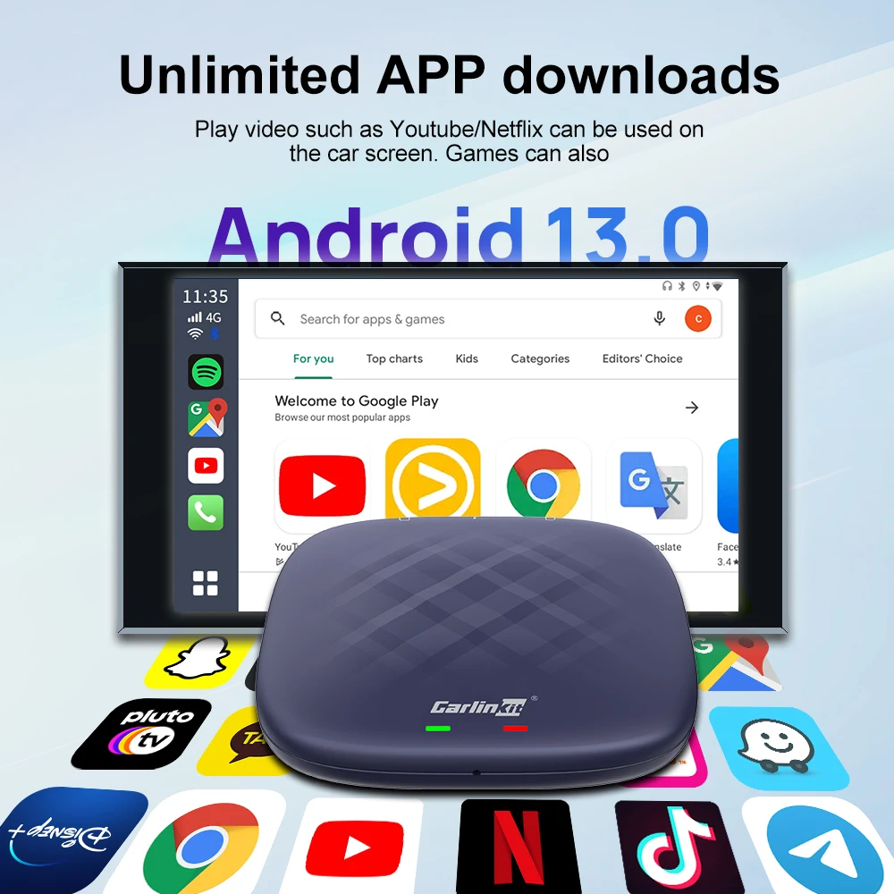 Carlinkit 64gb Wireless Android 13 Auto Carplay Dongle Ai Box for Mercedes Benz a C E G S Class GLA GLB GLC GLE GLS CLA CLS EQC