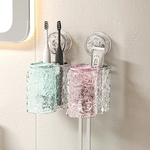 Modern Luxury Round Plastic Toothbrush Single Cup for Home Bathroom Storage for Hotels Boxed