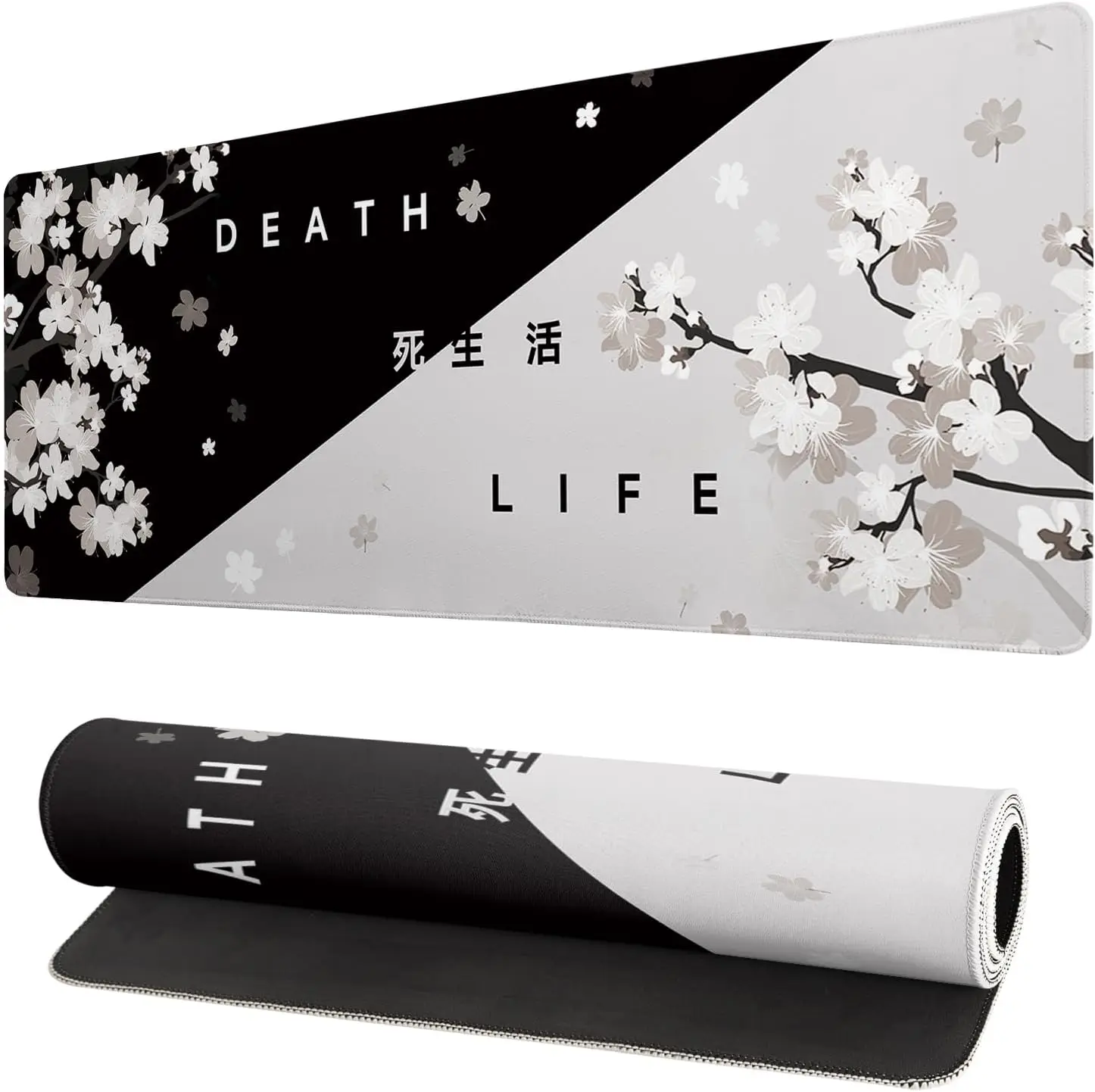 800 300mm Large Gaming Mouse Pad with Anti-Slip Rubber Base Black & White Topographic Li aperçu 10