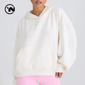Manufacture Cotton Fleece Terry Sweatshirts Women Wholesale White Plain Heavyweight Ladies Hoodie